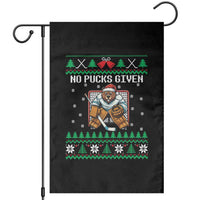 Ugly Christmas Sweater Beaver Ice Hockey Goalie Garden Flag No Pucks Given - undefined