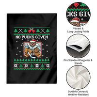 Ugly Christmas Sweater Beaver Ice Hockey Goalie Garden Flag No Pucks Given - undefined