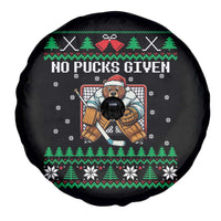 Ugly Christmas Sweater Beaver Ice Hockey Goalie Spare Tire Cover No Pucks Given - Wonder Print Shop