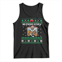 Ugly Christmas Sweater Beaver Ice Hockey Goalie Tank Top No Pucks Given - Wonder Print Shop