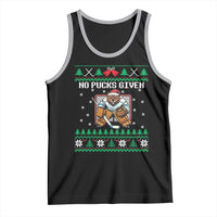 Ugly Christmas Sweater Beaver Ice Hockey Goalie Tank Top No Pucks Given - Wonder Print Shop