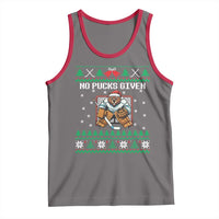 Ugly Christmas Sweater Beaver Ice Hockey Goalie Tank Top No Pucks Given - Wonder Print Shop