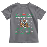 Ugly Christmas Sweater Beaver Ice Hockey Goalie Toddler T Shirt No Pucks Given - Wonder Print Shop
