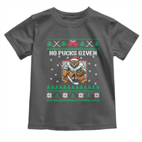 Ugly Christmas Sweater Beaver Ice Hockey Goalie Toddler T Shirt No Pucks Given - Wonder Print Shop