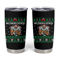 Ugly Christmas Sweater Beaver Ice Hockey Goalie Tumbler Cup No Pucks Given - Wonder Print Shop
