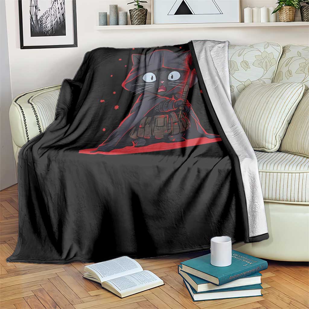 Funny Cat Vader Kitten Playing Darts Throw Blanket Space Scifi Dartist Gift - Wonder Print Shop