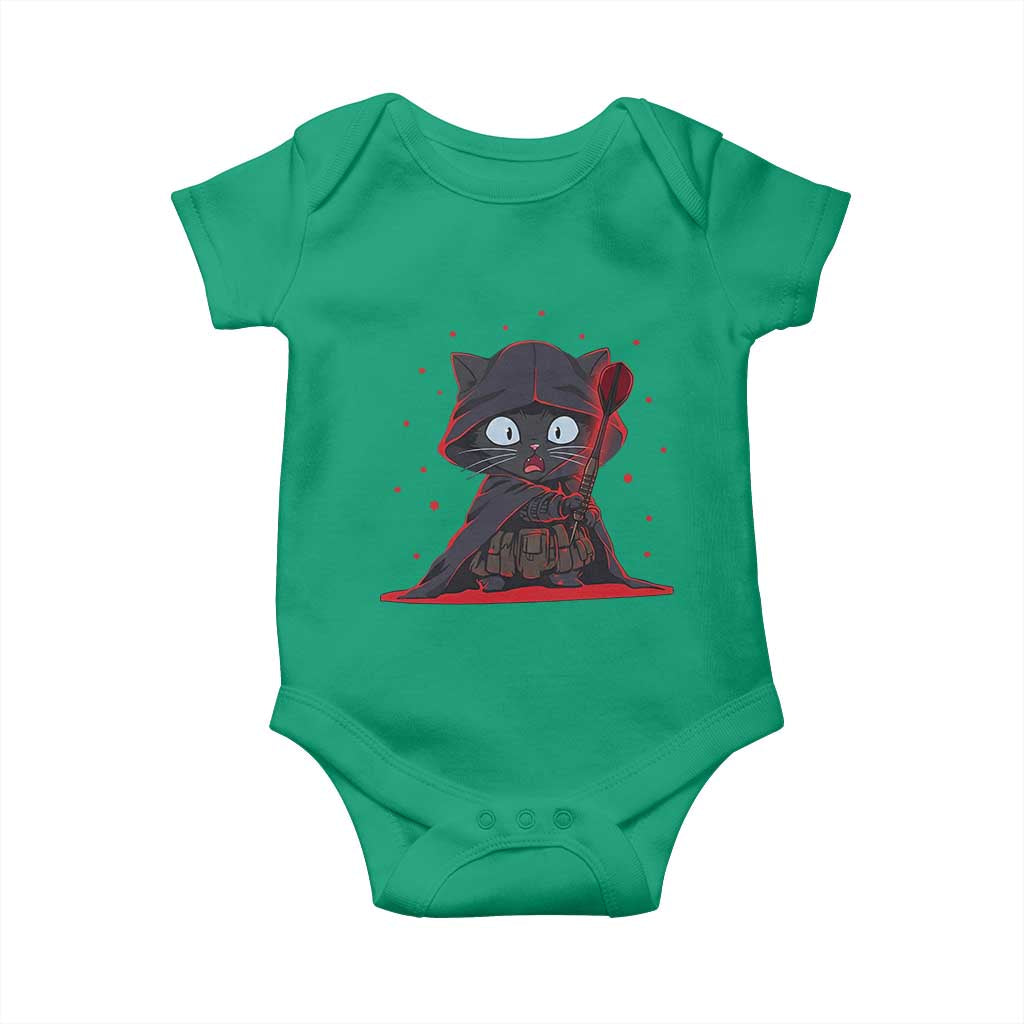 Funny Cat Vader Kitten Playing Darts Baby Onesie Space Scifi Dartist Gift - Wonder Print Shop