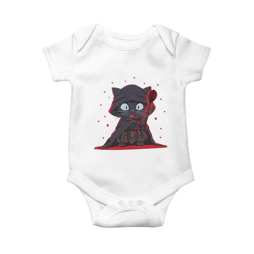 Funny Cat Vader Kitten Playing Darts Baby Onesie Space Scifi Dartist Gift - Wonder Print Shop