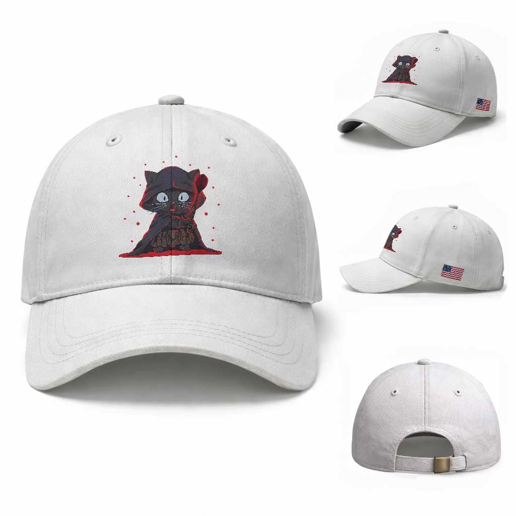 Funny Cat Vader Kitten Playing Darts Baseball Cap Space Scifi Dartist Gift