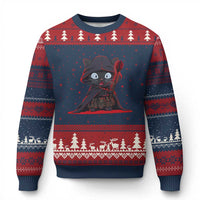 Funny Cat Vader Kitten Playing Darts Ugly Christmas Sweater Space Scifi Dartist Gift - Wonder Print Shop