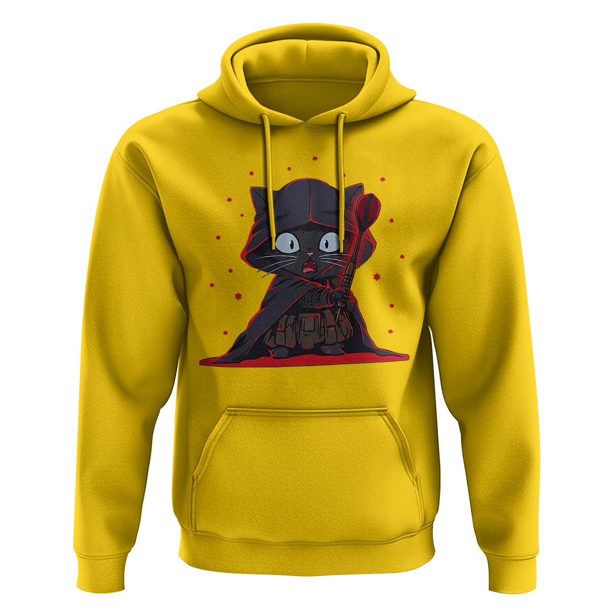 Funny Cat Vader Kitten Playing Darts Hoodie Space Scifi Dartist Gift - Wonder Print Shop