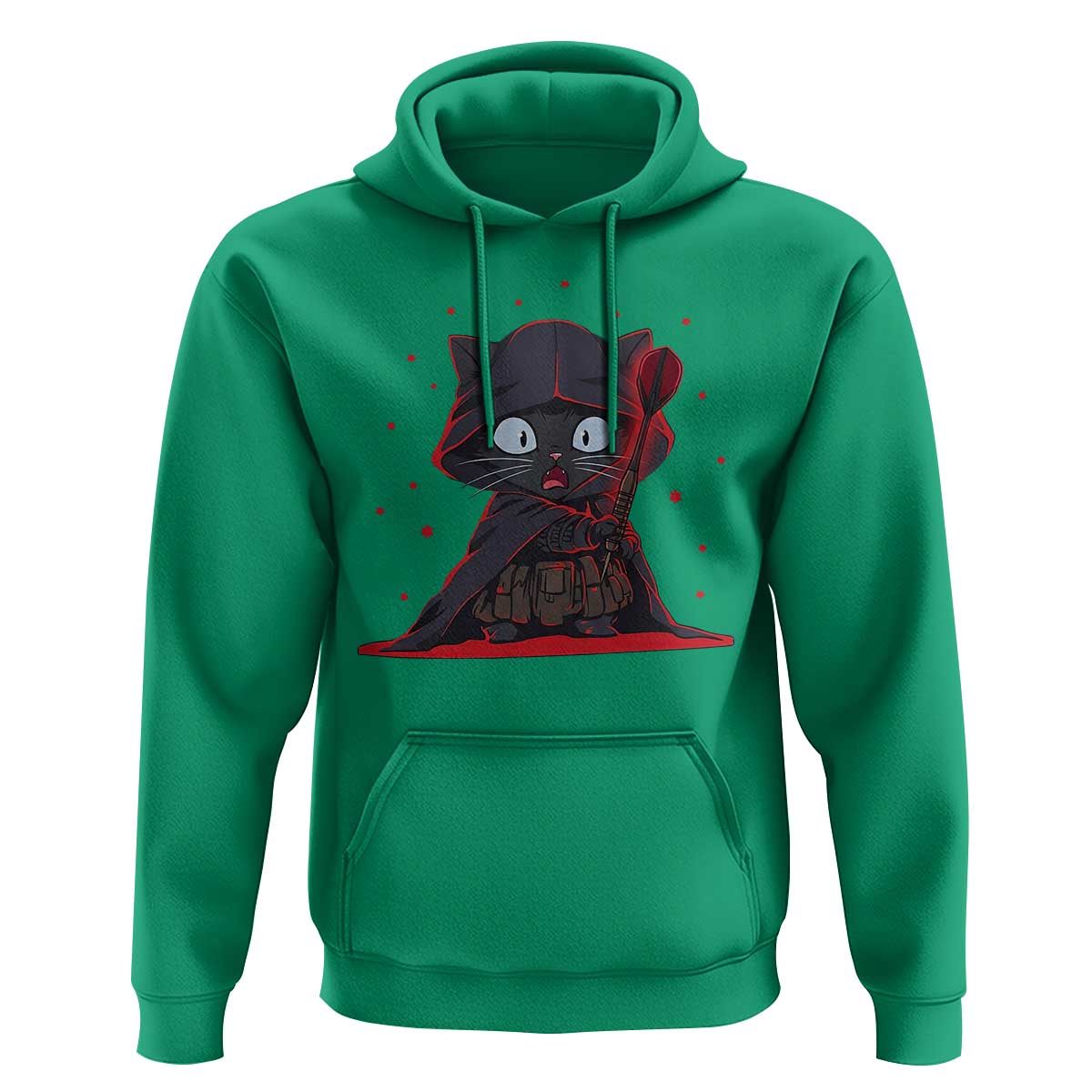 Funny Cat Vader Kitten Playing Darts Hoodie Space Scifi Dartist Gift - Wonder Print Shop
