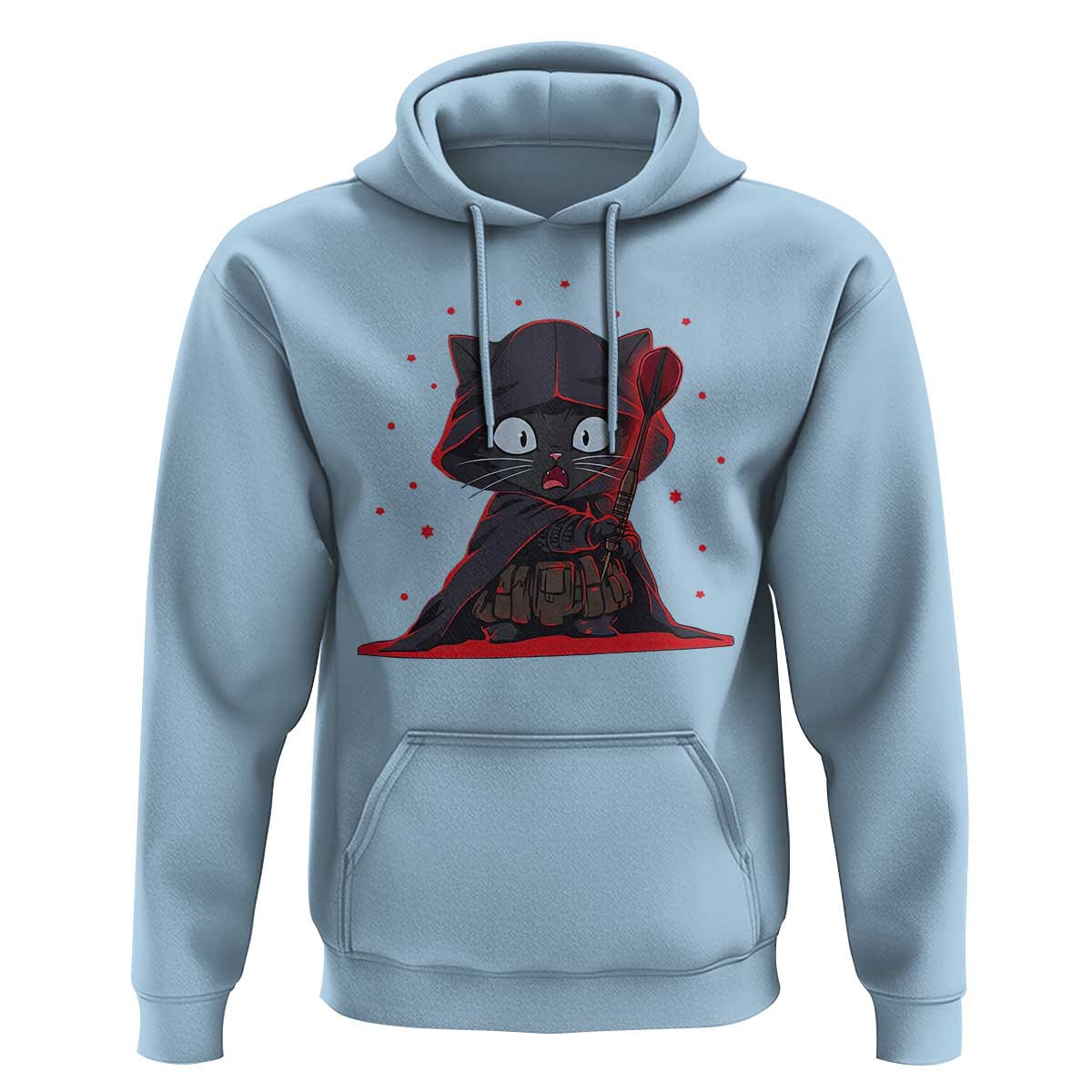 Funny Cat Vader Kitten Playing Darts Hoodie Space Scifi Dartist Gift - Wonder Print Shop