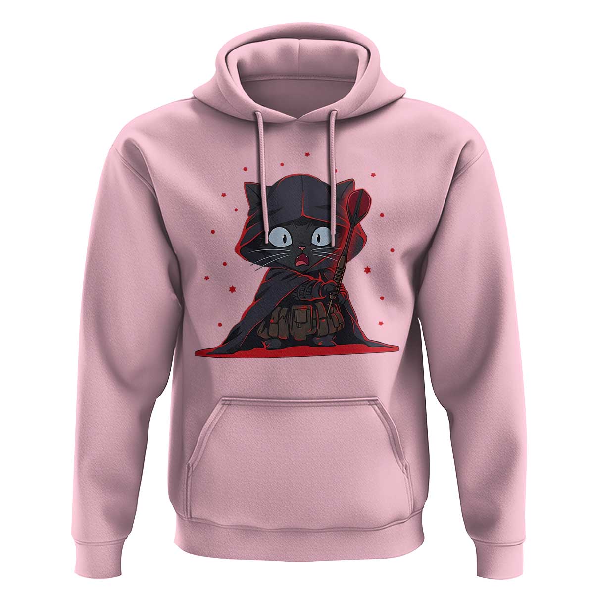 Funny Cat Vader Kitten Playing Darts Hoodie Space Scifi Dartist Gift - Wonder Print Shop
