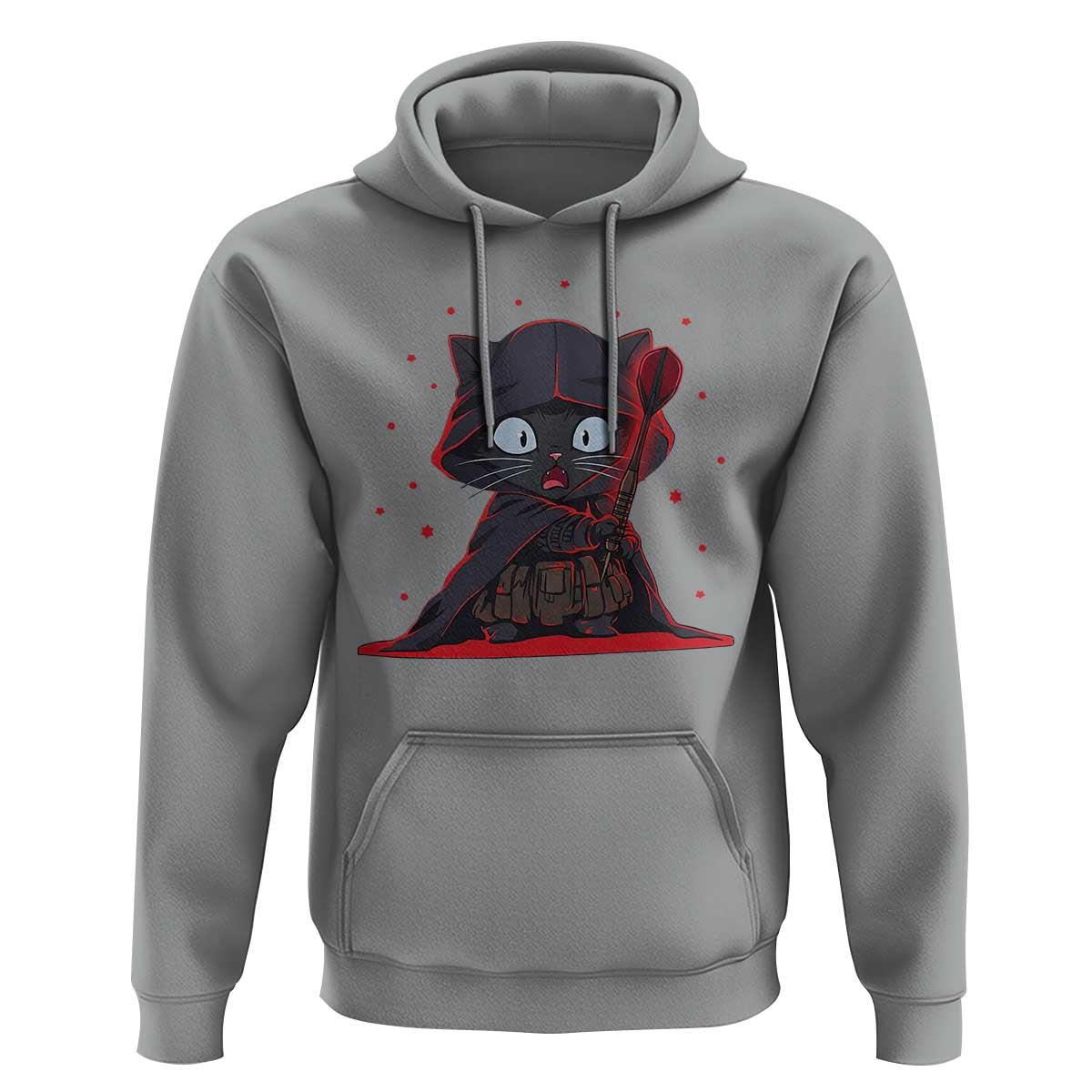 Funny Cat Vader Kitten Playing Darts Hoodie Space Scifi Dartist Gift - Wonder Print Shop