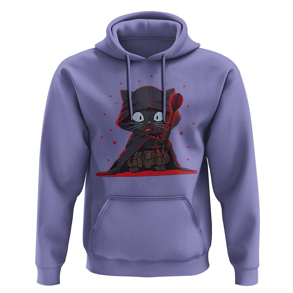 Funny Cat Vader Kitten Playing Darts Hoodie Space Scifi Dartist Gift - Wonder Print Shop