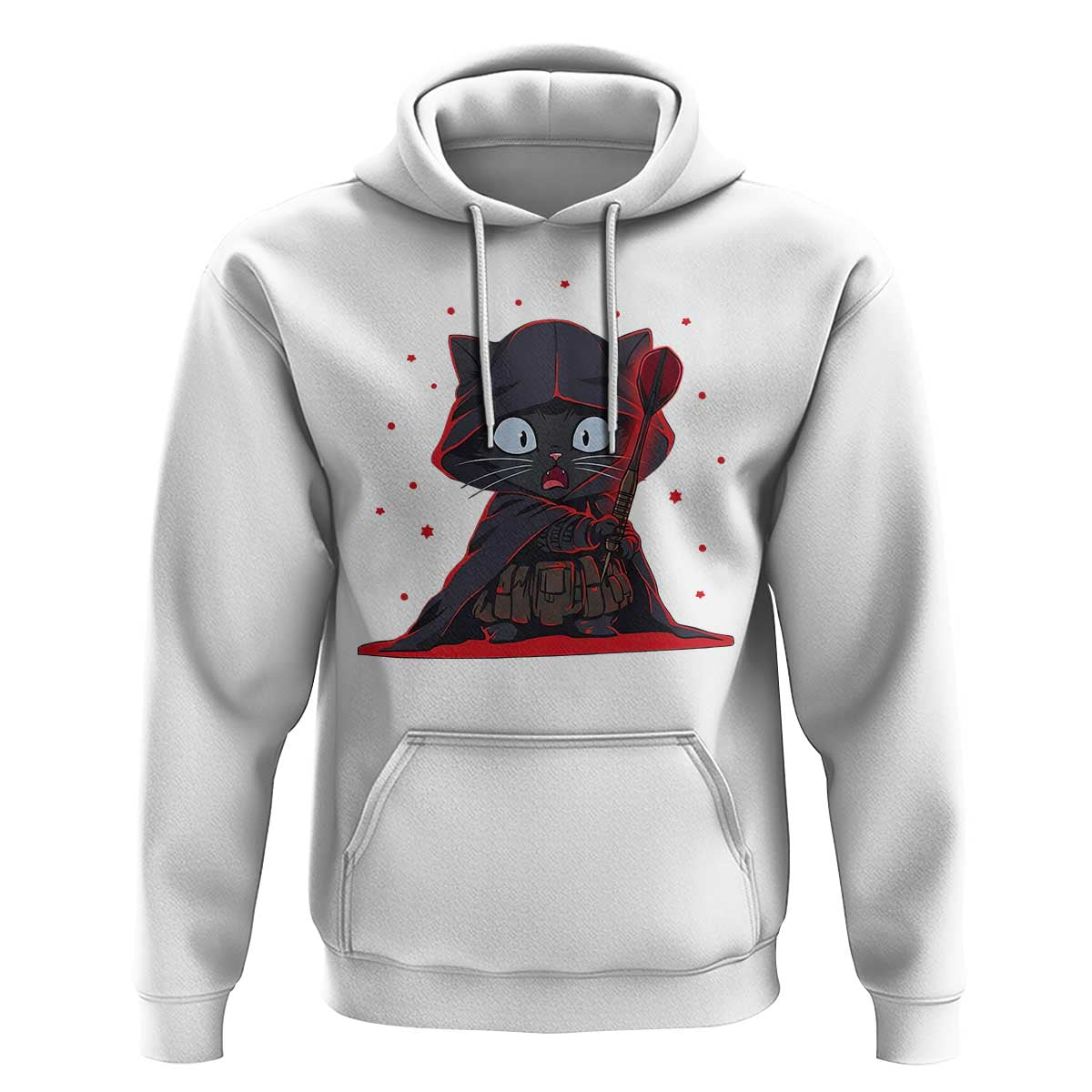 Funny Cat Vader Kitten Playing Darts Hoodie Space Scifi Dartist Gift - Wonder Print Shop