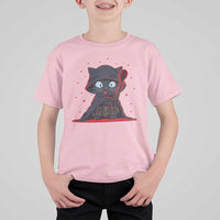 Funny Cat Vader Kitten Playing Darts T Shirt For Kid Space Scifi Dartist Gift - Wonder Print Shop