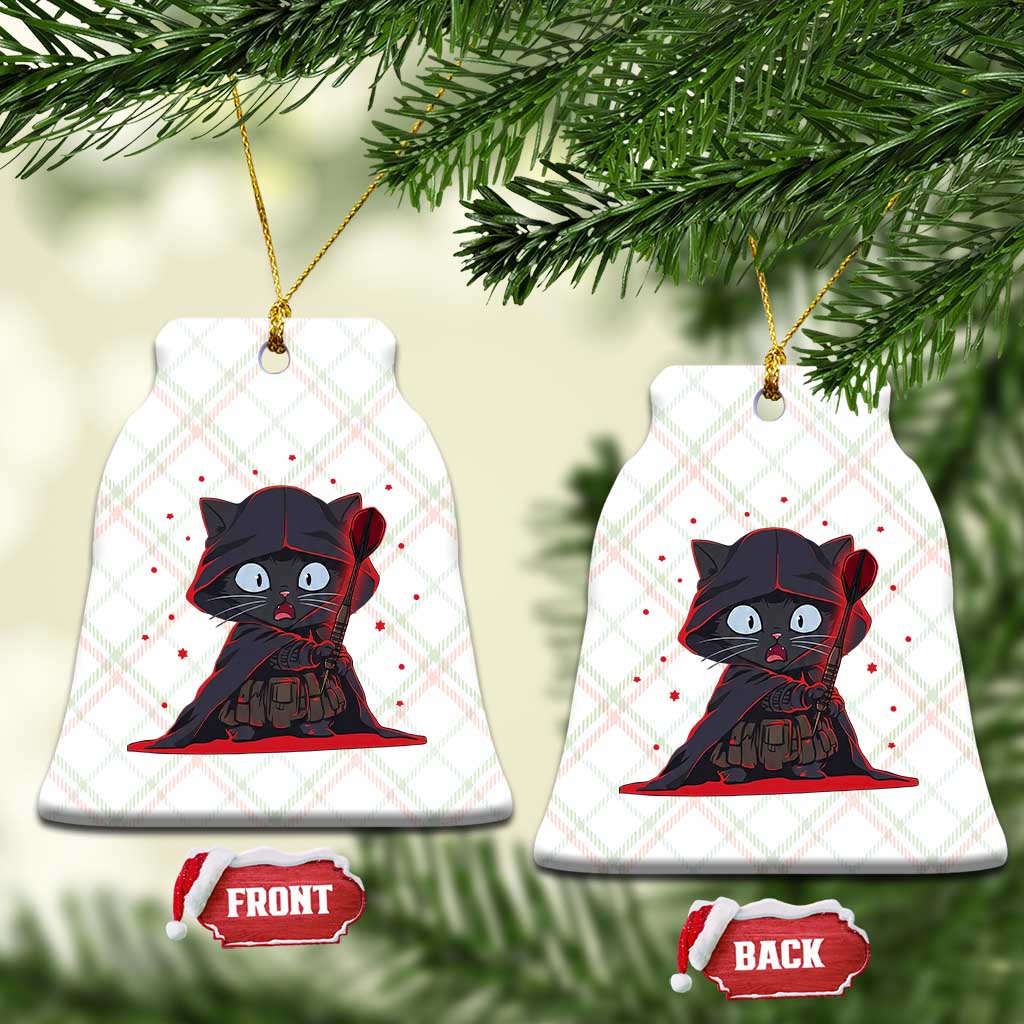 Funny Cat Vader Kitten Playing Darts Ceramic Ornament Space Scifi Dartist Gift - Wonder Print Shop