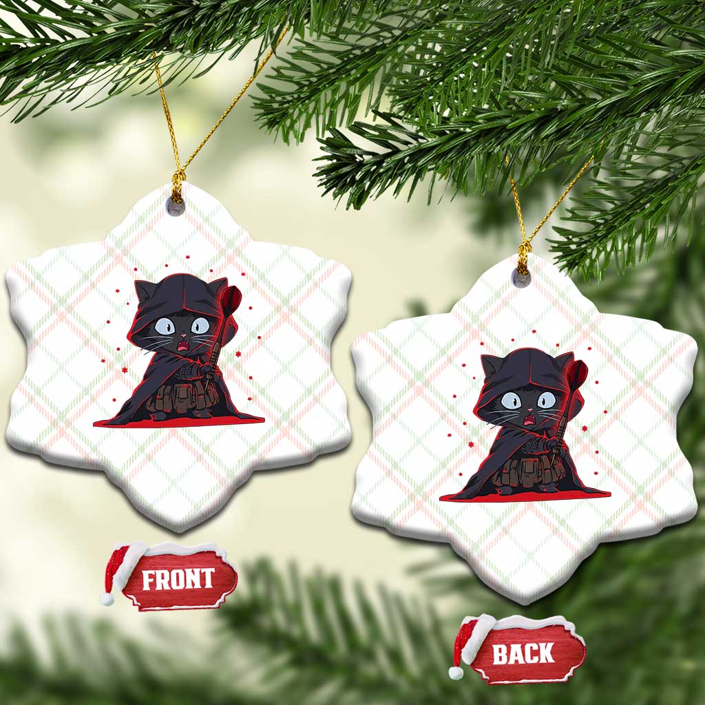 Funny Cat Vader Kitten Playing Darts Ceramic Ornament Space Scifi Dartist Gift - Wonder Print Shop