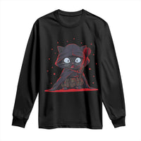 Funny Cat Vader Kitten Playing Darts Long Sleeve Shirt Space Scifi Dartist Gift - Wonder Print Shop