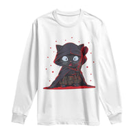 Funny Cat Vader Kitten Playing Darts Long Sleeve Shirt Space Scifi Dartist Gift - Wonder Print Shop