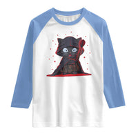 Funny Cat Vader Kitten Playing Darts Raglan Shirt Space Scifi Dartist Gift - Wonder Print Shop