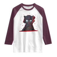 Funny Cat Vader Kitten Playing Darts Raglan Shirt Space Scifi Dartist Gift - Wonder Print Shop
