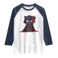 Funny Cat Vader Kitten Playing Darts Raglan Shirt Space Scifi Dartist Gift - Wonder Print Shop