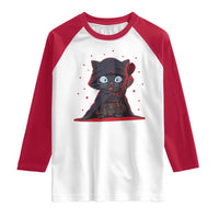 Funny Cat Vader Kitten Playing Darts Raglan Shirt Space Scifi Dartist Gift - Wonder Print Shop