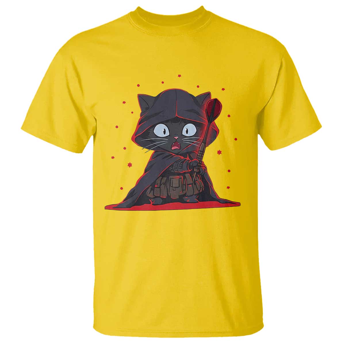 Funny Cat Vader Kitten Playing Darts T Shirt Space Scifi Dartist Gift - Wonder Print Shop