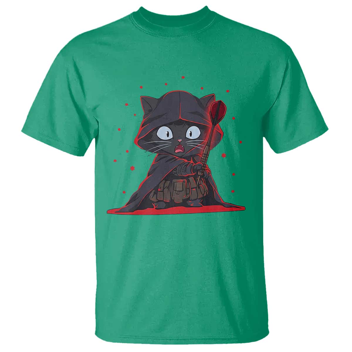 Funny Cat Vader Kitten Playing Darts T Shirt Space Scifi Dartist Gift - Wonder Print Shop