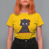 Funny Cat Vader Kitten Playing Darts T Shirt For Women Space Scifi Dartist Gift - Wonder Print Shop