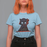 Funny Cat Vader Kitten Playing Darts T Shirt For Women Space Scifi Dartist Gift - Wonder Print Shop