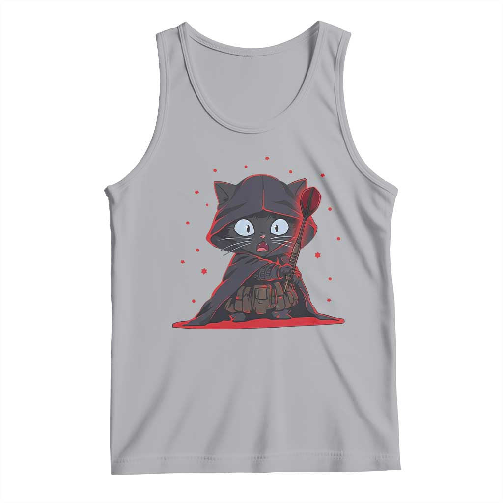 Funny Cat Vader Kitten Playing Darts Tank Top Space Scifi Dartist Gift - Wonder Print Shop