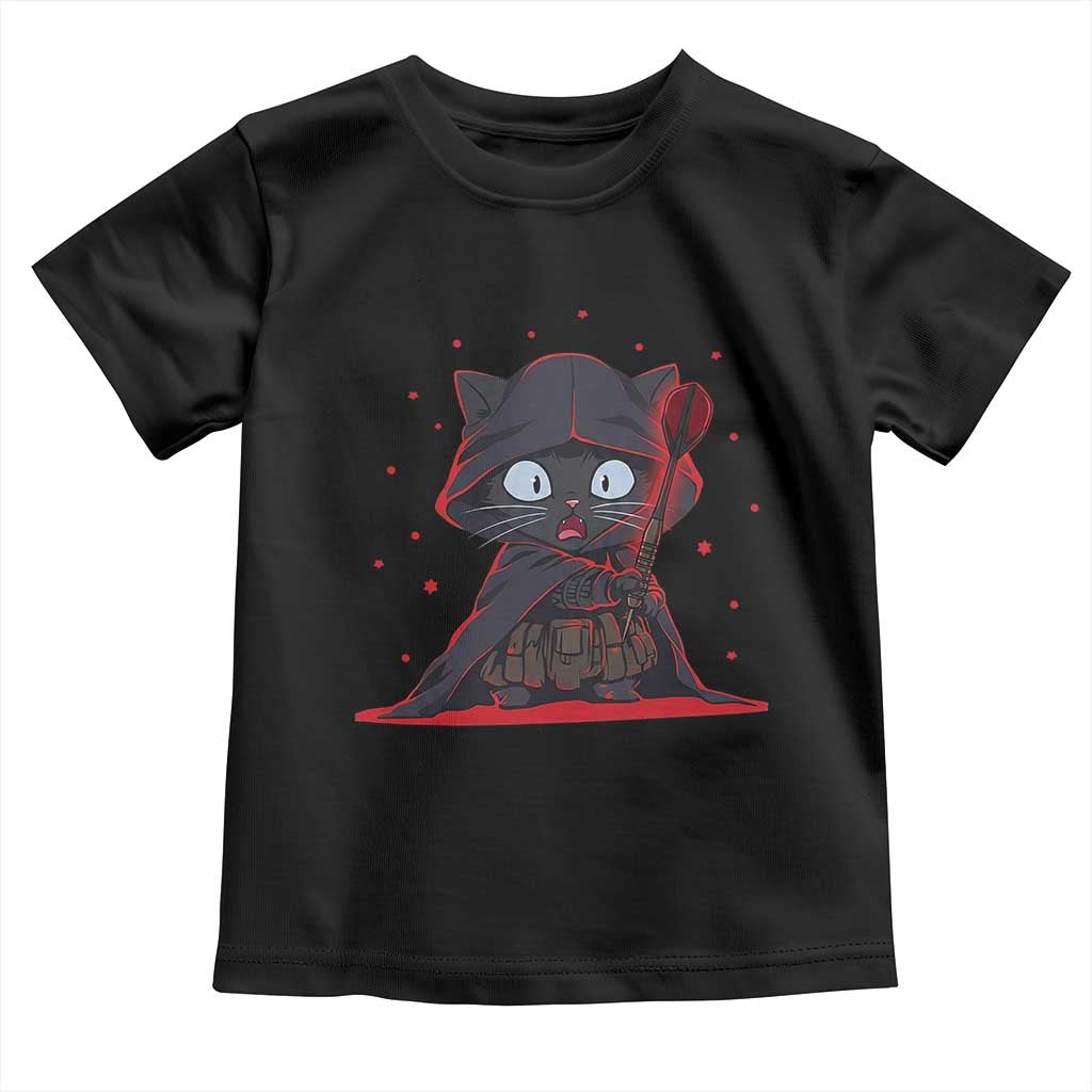 Funny Cat Vader Kitten Playing Darts Toddler T Shirt Space Scifi Dartist Gift - Wonder Print Shop