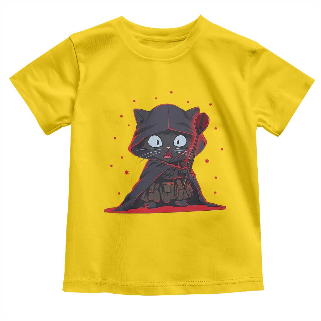Funny Cat Vader Kitten Playing Darts Toddler T Shirt Space Scifi Dartist Gift - Wonder Print Shop