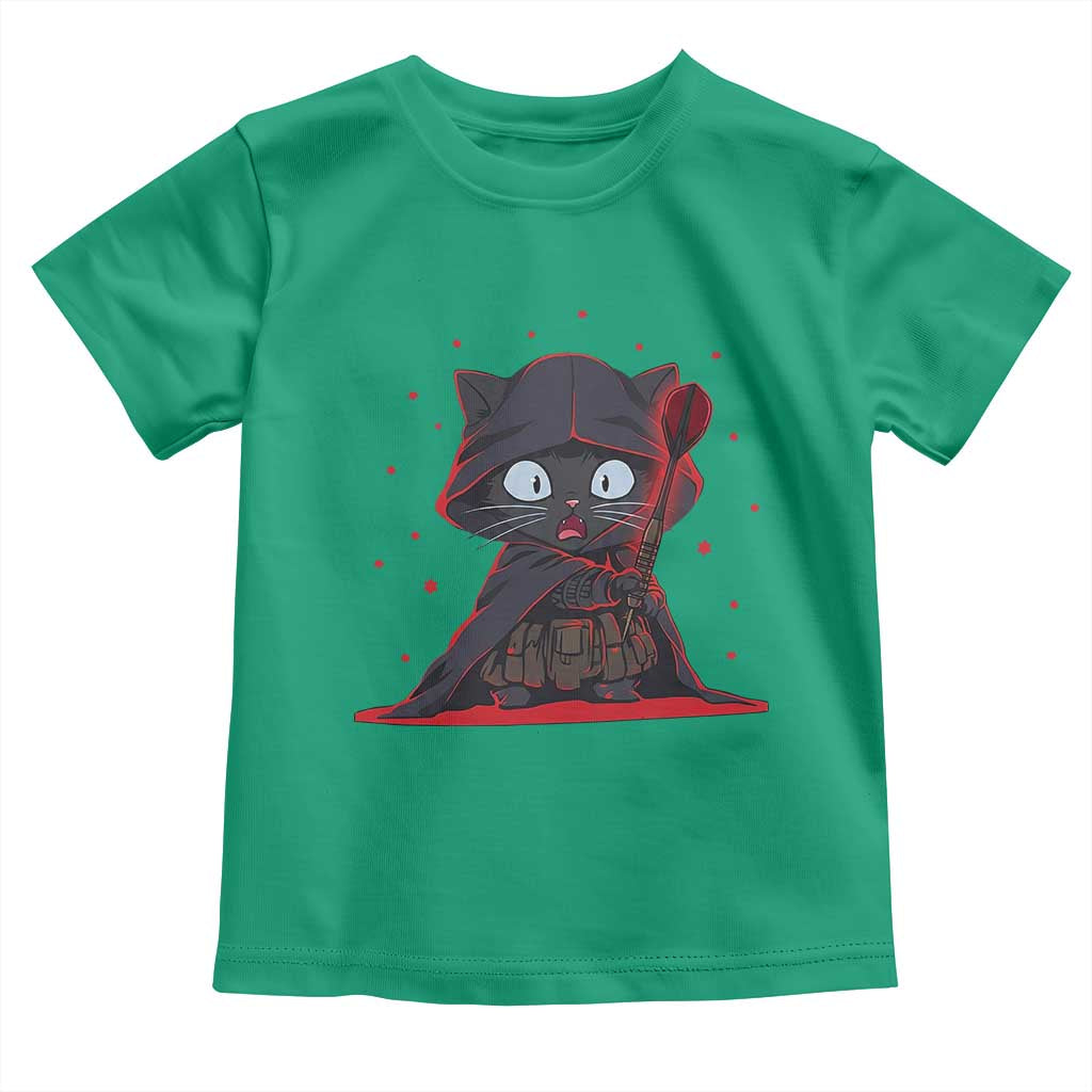 Funny Cat Vader Kitten Playing Darts Toddler T Shirt Space Scifi Dartist Gift - Wonder Print Shop