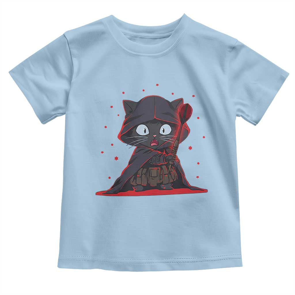 Funny Cat Vader Kitten Playing Darts Toddler T Shirt Space Scifi Dartist Gift - Wonder Print Shop