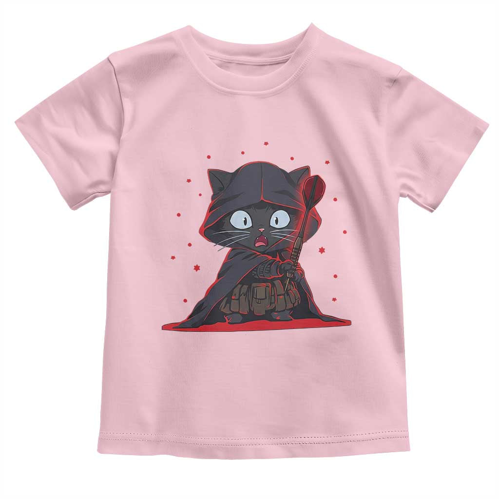 Funny Cat Vader Kitten Playing Darts Toddler T Shirt Space Scifi Dartist Gift - Wonder Print Shop