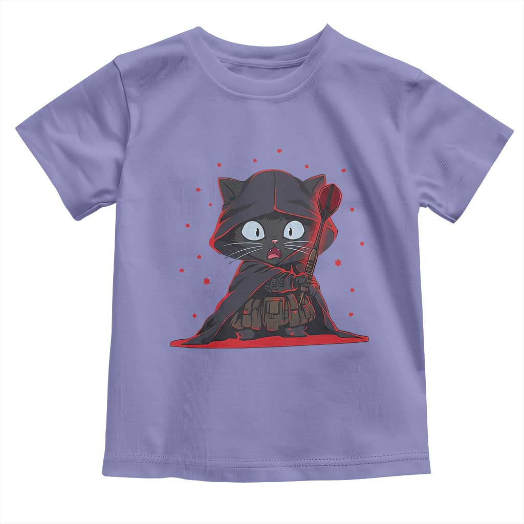 Funny Cat Vader Kitten Playing Darts Toddler T Shirt Space Scifi Dartist Gift - Wonder Print Shop