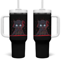 Funny Cat Vader Kitten Playing Darts Tumbler With Handle Space Scifi Dartist Gift - Wonder Print Shop