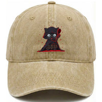 Funny Cat Vader Kitten Playing Darts Washed Cotton Baseball Cap Space Scifi Dartist Gift