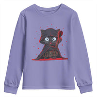 Funny Cat Vader Kitten Playing Darts Youth Sweatshirt Space Scifi Dartist Gift - Wonder Print Shop