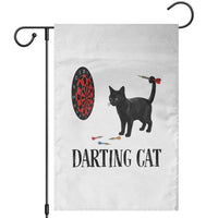 Funny Black Cat Darts Player Garden Flag Darting Cat Dartist Gift - Wonder Print Shop