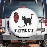 Funny Black Cat Darts Player Spare Tire Cover Darting Cat Dartist Gift - Wonder Print Shop