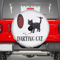Funny Black Cat Darts Player Spare Tire Cover Darting Cat Dartist Gift - Wonder Print Shop