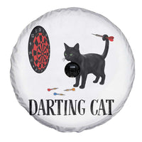 Funny Black Cat Darts Player Spare Tire Cover Darting Cat Dartist Gift - Wonder Print Shop