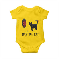 Funny Black Cat Darts Player Baby Onesie Darting Cat Dartist Gift - Wonder Print Shop