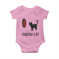 Funny Black Cat Darts Player Baby Onesie Darting Cat Dartist Gift - Wonder Print Shop